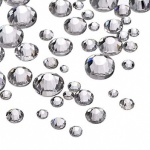 Adhesive Gemstones Mix Round Silver