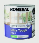 Ronseal Stays White Ultra Tough Trim Paint White Matt 2.5Ltrs