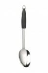 S/S Solid Spoon W/BLK Handle Tenzo