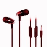 Bass Power Earphones with Mic RED