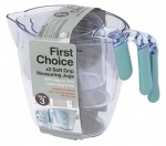 FIRST CHOICE 3pc Plastic  Measuring Jug Set, 15 x 8 x 11 cm