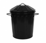 New Galvanised Black mini bin (11'' Ø) 12L
