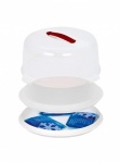 Curver Chef at Home Cake Storage - Round with Cool Packs Clear/ White Base/ Red Handle  XXXX