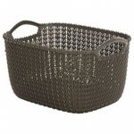 Curver Knit Rectangular Basket -  8L, Small Harvest Brown