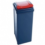 WHAM Recycling 50L Bin & Lid Graphite/Gen. Red