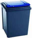 WHAM Recycling 50L Bin & Lid Graphite/Gen. Blue