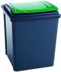 WHAM Recycling 50L Bin & Lid Graphite/Gen. Green