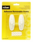 Rolson 2Pcs Removable Adhesive Hook 61323