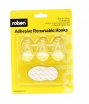 Rolson 3Pcs Transparent Removable Adhesive Hook 61318
