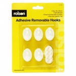 Rolson 5Pcs Removable Adhesive Plastic Hook 61320