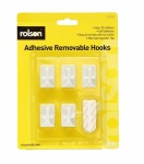 Rolson 5Pcs Mini Removable Adhesive Hooks 61330