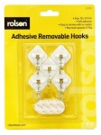 Rolson 5Pcs Mini Removable Adhesive Metal Hooks 61331