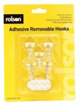 Rolson 5Pcs Removable Adhesive Metal Hooks 61332