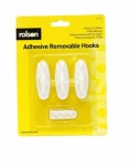 Rolson 3Pcs Removable Adhesive Hooks 61335