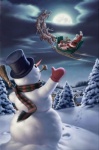 12 Square Cards - Frosty Santa & Snowman (FKRF)