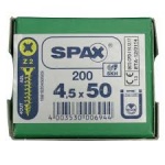 SPAX FLAT COUNTERSUNK POZI - YELLOX SPAX POZ FLAT CSK Y 4.5X50 200pcs