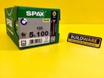SPAX FLAT COUNTERSUNK POZI - YELLOX SPAX POZ FLAT CSK Y 5.0X100 100pcs