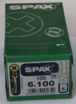 SPAX FLAT COUNTERSUNK POZI - YELLOX SPAX POZ FLAT CSK Y 6.0X100 100pcs