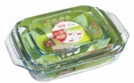 Pyrex 3 piece Optimum rectangular roaster set - 28 x 17cm + 35 x 23 cm + 39 x 25cm