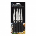 Chef Aid 4.5 Inch Set of 4 Contemporary Steak Knives with Soft Grip Handle