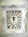 25X29.5CM ANTIQUE WHITE CLOCK