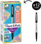 Paper Mate Flair Ultra Fine Fibre Tip Pen Black - Box of 12