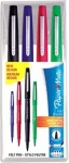 PaperMate Flair Original Felt Tip Pen, Medium - Assorted Standard Colours - Wallet of 4
