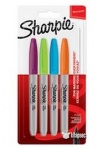 Sharpie Permanent Markers, Fine Tip - Assorted Fun Colours - Pack of 4