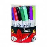 Sharpie Fine Point Permanent Marker - Assorted Colours - Tub of 36