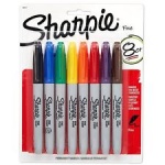 Sharpie Fine Point Permanent Marker - Assorted Colours - Pack of 8