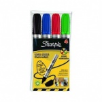 Sharpie Metal Barrel Permanent Marker Small Chisel Tip Assorted Colours - Pack of 4