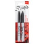 Sharpie Permanent Markers, Fine Tip - Black - Pack of 2