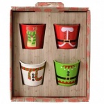 SET OF 4 XMAS EGG CUPS