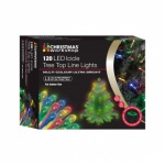 Benross 120 LED ICICLE TREE TOP LIGHTS - MULTI COLOUR ADAPTOR 32V 3.6W SPACING 8 CM LEAD 5M (89110)