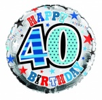 Simon Elvin 40th Birthday Male Foil Balloons