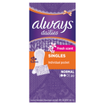 Always Dailies Singles Individual Pocket Liner Fresh Normal 20s - - Fresh Scent