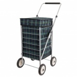 Sabichi Angus Blue & Green Tartan 4 Wheel Shopping Trolley