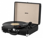 Akai Rechargeable Turntable in Faux Leather Case