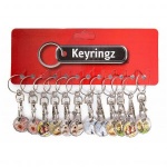 Trolley Coin Key Rings Asstd. - Pack of 12