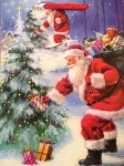 Medium Gift Bag: Traditional Santas
