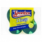 Spontex Easy Lemon Sponge Scourer 2pk