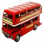 Kreation Kraft Double Decker Bus Metal Ornament 84065