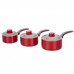 Swan Retro 3 Piece Saucepan Set