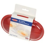 Easy Cook 2 Cup Microwave Egg Poacher , Red