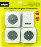 Rolson Tools Ltd 3pc 5 SMD Push Lights w/Remote 61603