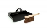 Jumbo dustpan & Varnished stiff PVC fill wooden hand brush set