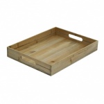 Grunwerg Mohogany wood tray 17'' x 13'' Rectangular