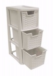 3 Drawer Rattan Tower MUSHROOM