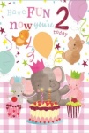 Simon Elvin Greeting Card Have Fun Now you're 2 today pk 6