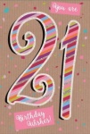 Simon Elvin Greeting Card 21 Birthday Female - pk 6